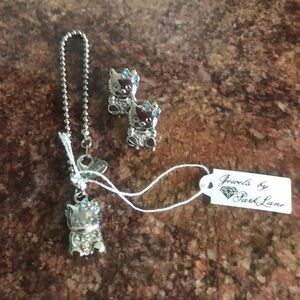 Jewels by Park Lane Silver Cat Jewelry Set